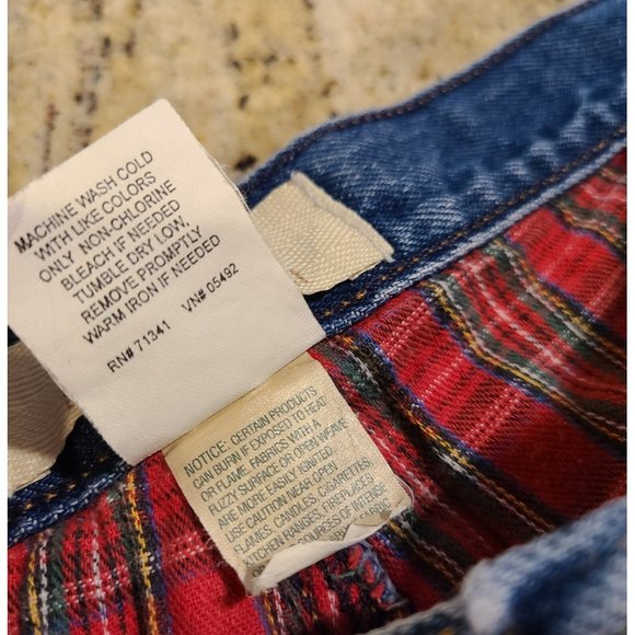 Vintage LL Bean Womens Size 16 P Relaxed Fit Plaid Cotton Lined Jeans Double L - Picture 7 of 16
